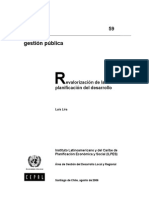 Revalorización de la planificación del desarrollo. Luis Lira.