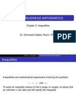 Bt10903 Business Mathematics: Chapter 2: Inequalities