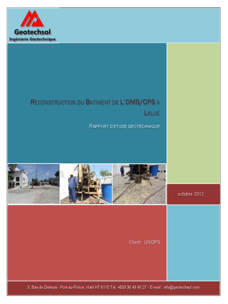 Rapport Géotechnique  Fondation (construction)  Géologie