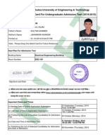 Jgbd5Qep: Khulna University of Engineering & Technology Admit Card For Undergraduate Admission Test (2014-2015)