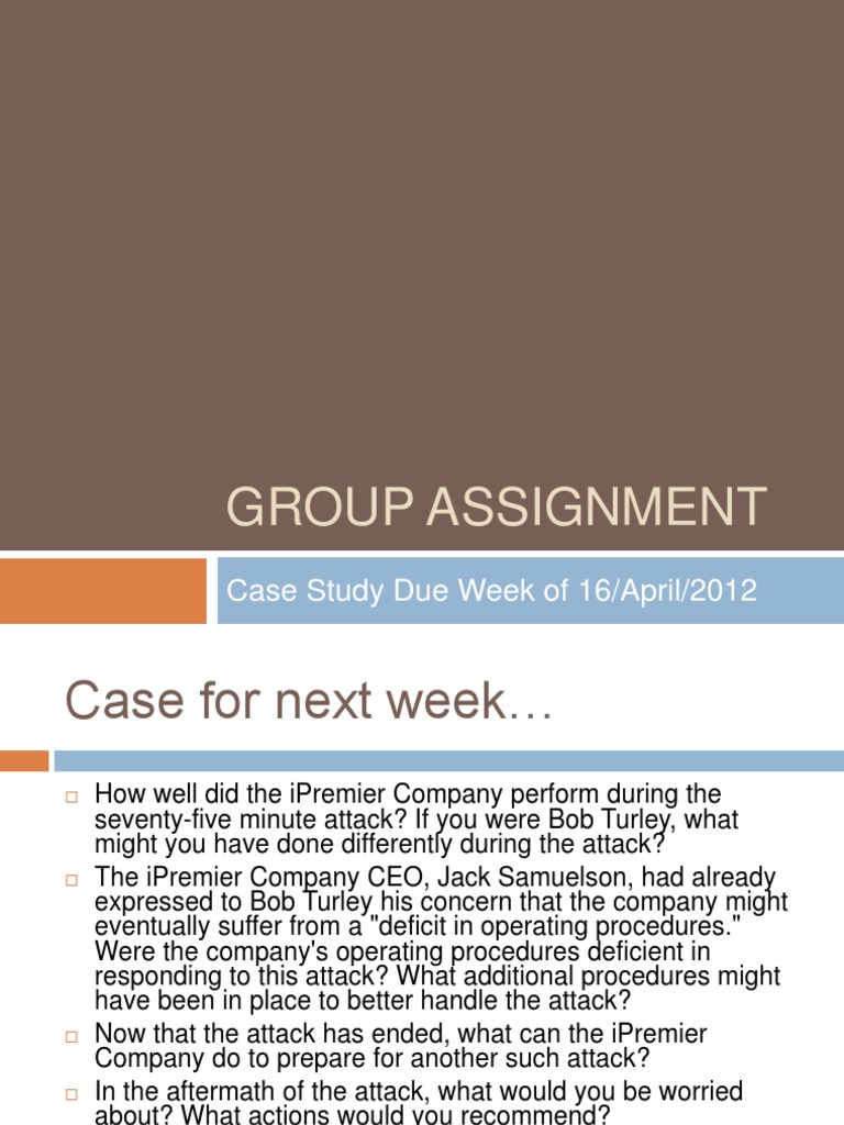 group assignment case study