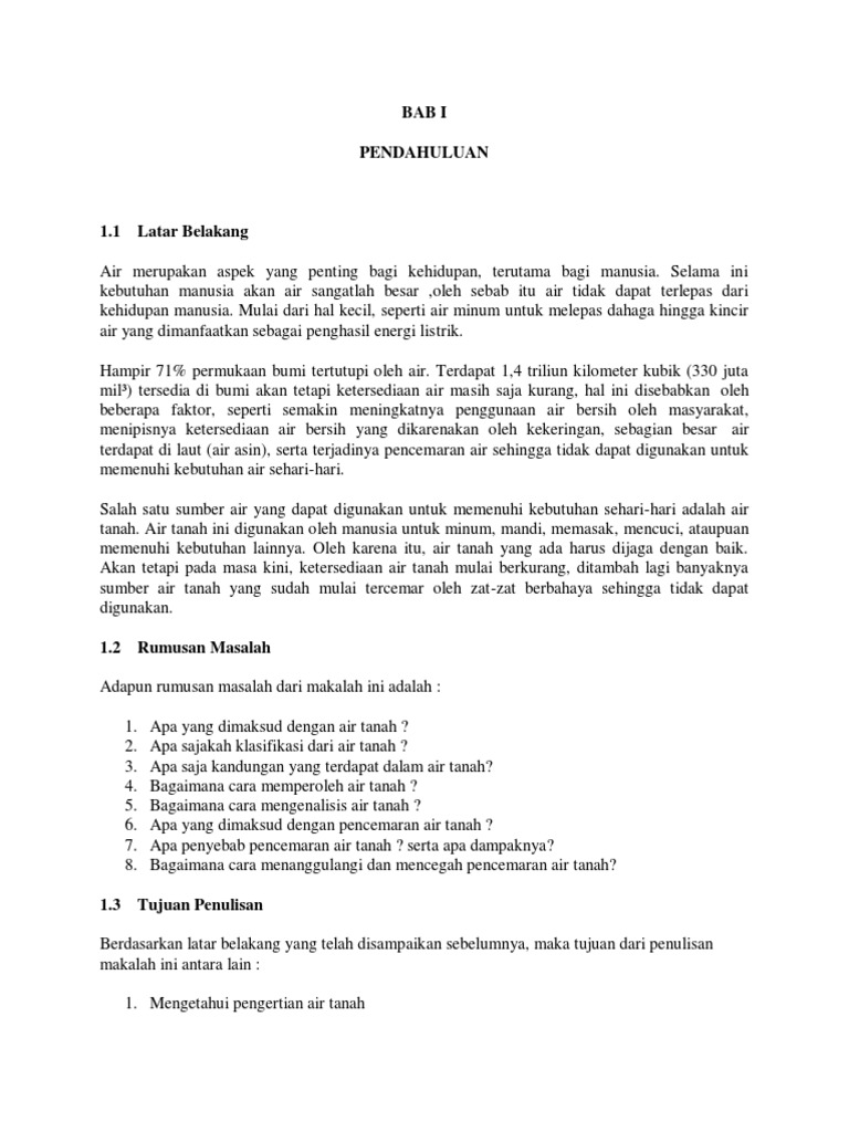 Makalah Pencemaran Air Tanah