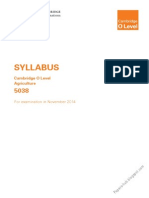 Agriculture (5038) Syllabus 2014