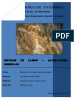 Informe de Campo - Alteraciones Minerales