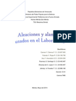 Aleaciones y Alambres Usados en El Laboratorio