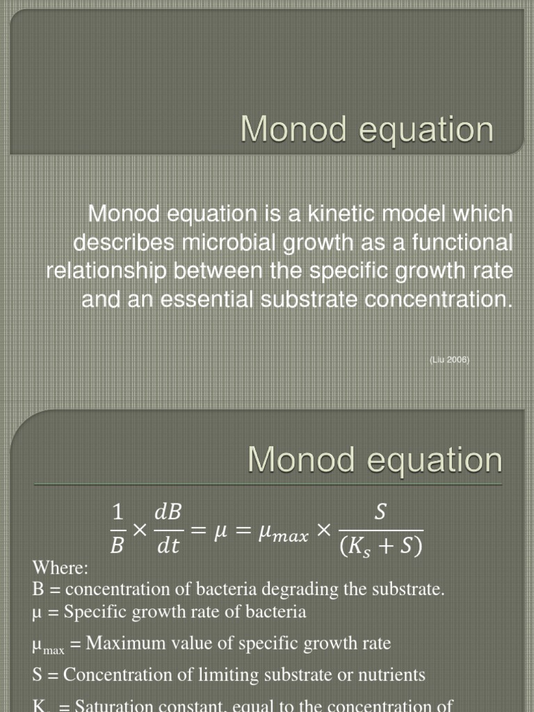 Monod Equation in Microbial Growth Kinetics | PDF
