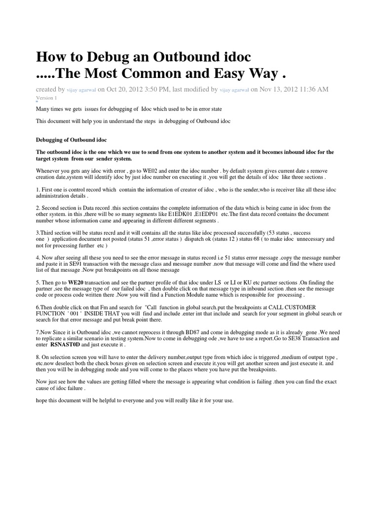 how-to-debug-an-outbound-idoc-the-most-common-and-easy-way-pdf