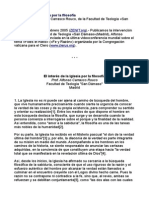 El Interés de La Iglesia Por La Filosofía Pr. Alfonso Carrasco Rouco