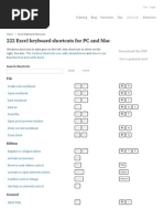 222 Excel keyboard shortcuts for PC and Mac | Exceljet