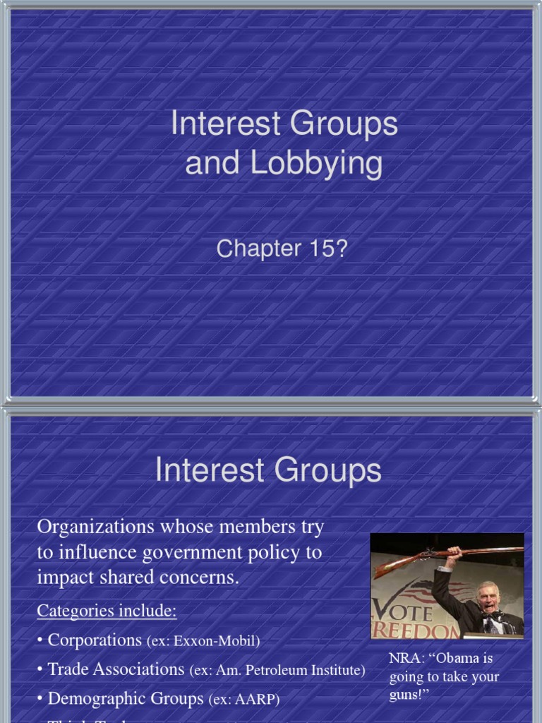 Interest Groups and Lobbying Overview | PDF | Political Action ...
