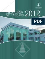Memoria de Labores 2012.