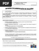 Divisão e Classificação Orações