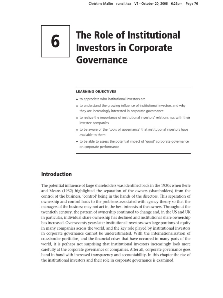 dissertation on role of institutional investors