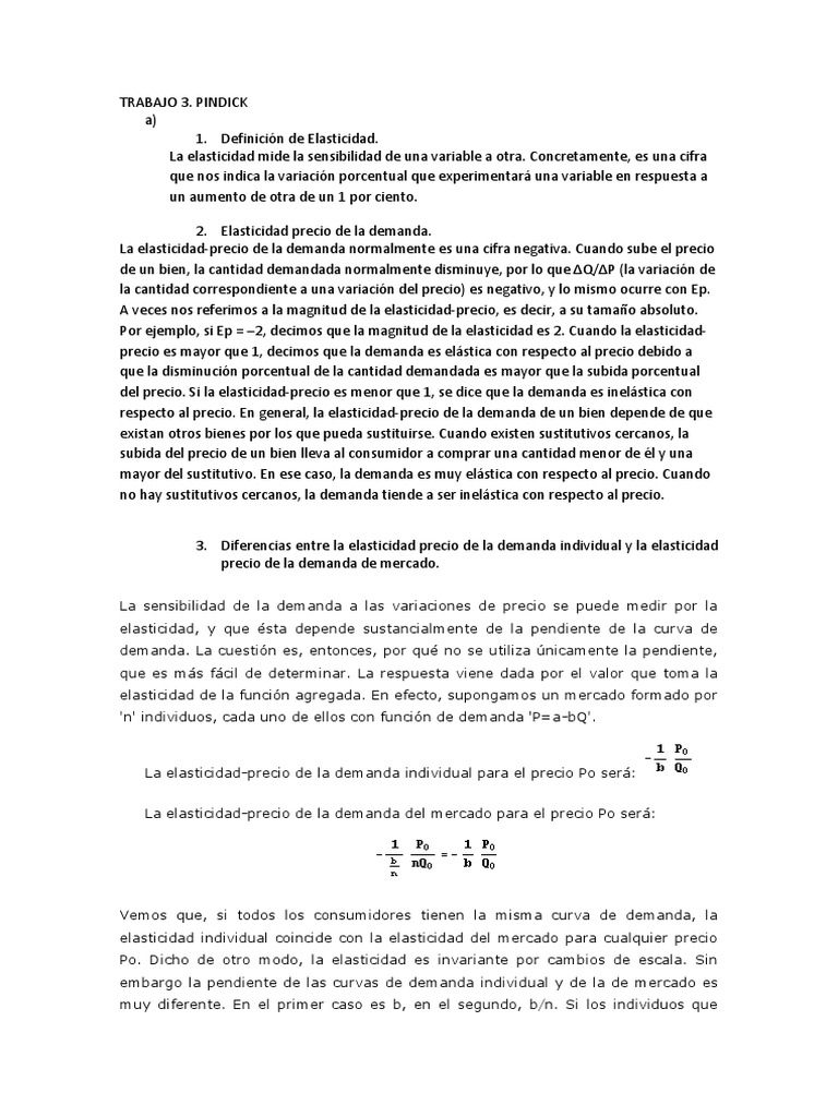 Trabajo N°3 Pindick | PDF | Elasticidad (economía) | La elasticidad ...