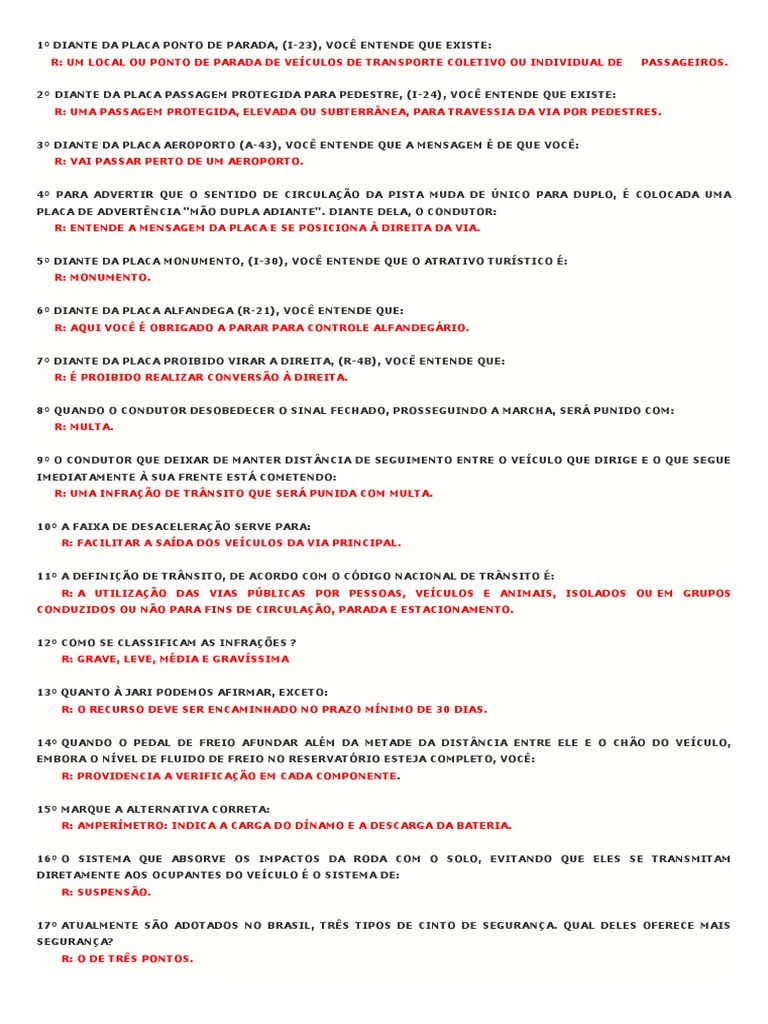 As 30 Questões Que Mais Cai Na Prova Do Detran