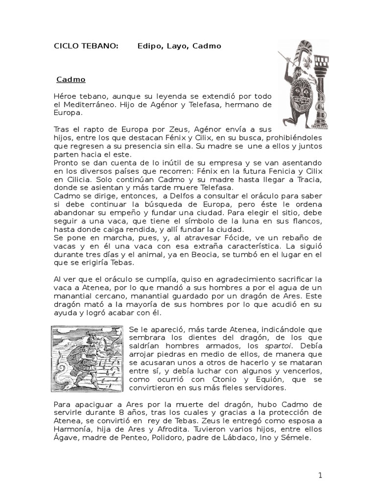 Ciclo Tebano PDF Edipo Arquetipos mitológicos