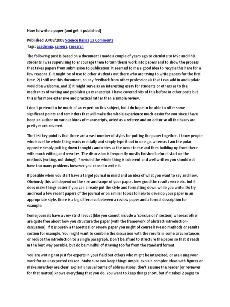 How To Write A Paper PDF Thesis Science