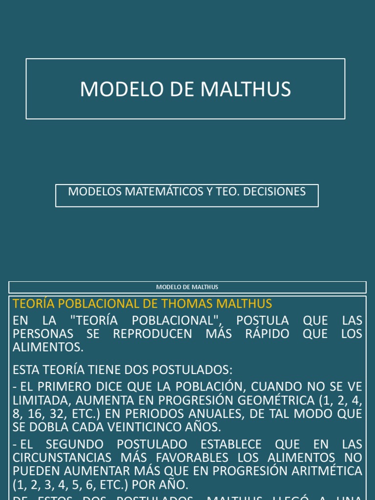 Modelo de Malthus | PDF | Población | Ecuaciones