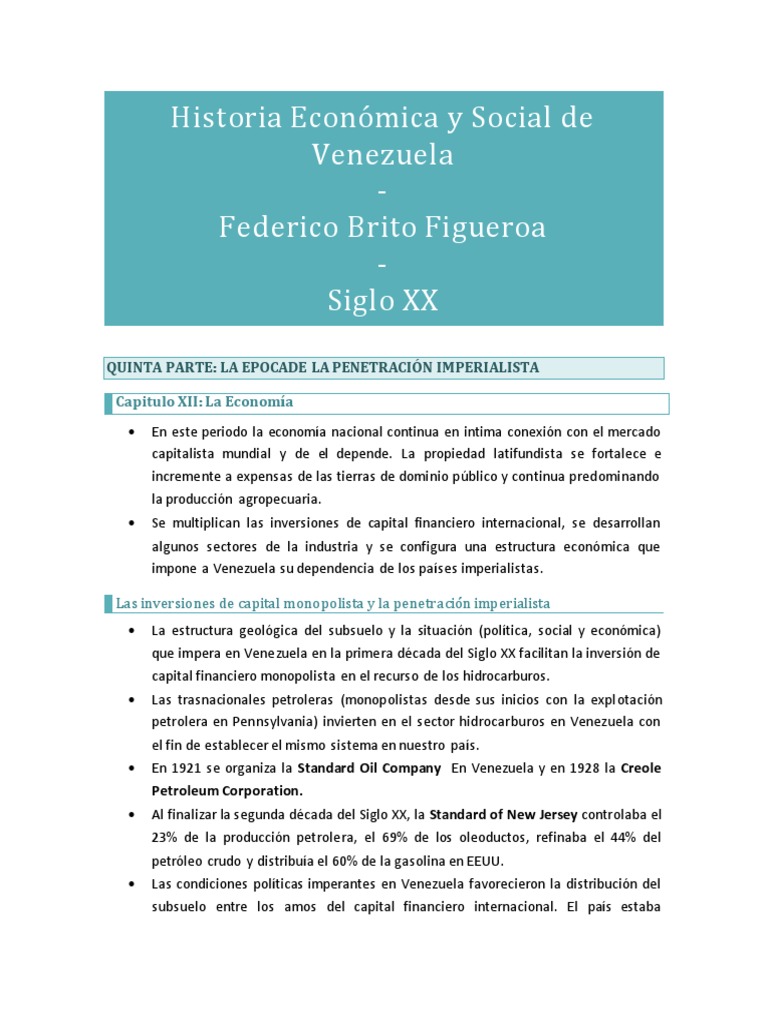 Historia Económica y Social de Venezuela Siglo XX - Brito Figueroa ...