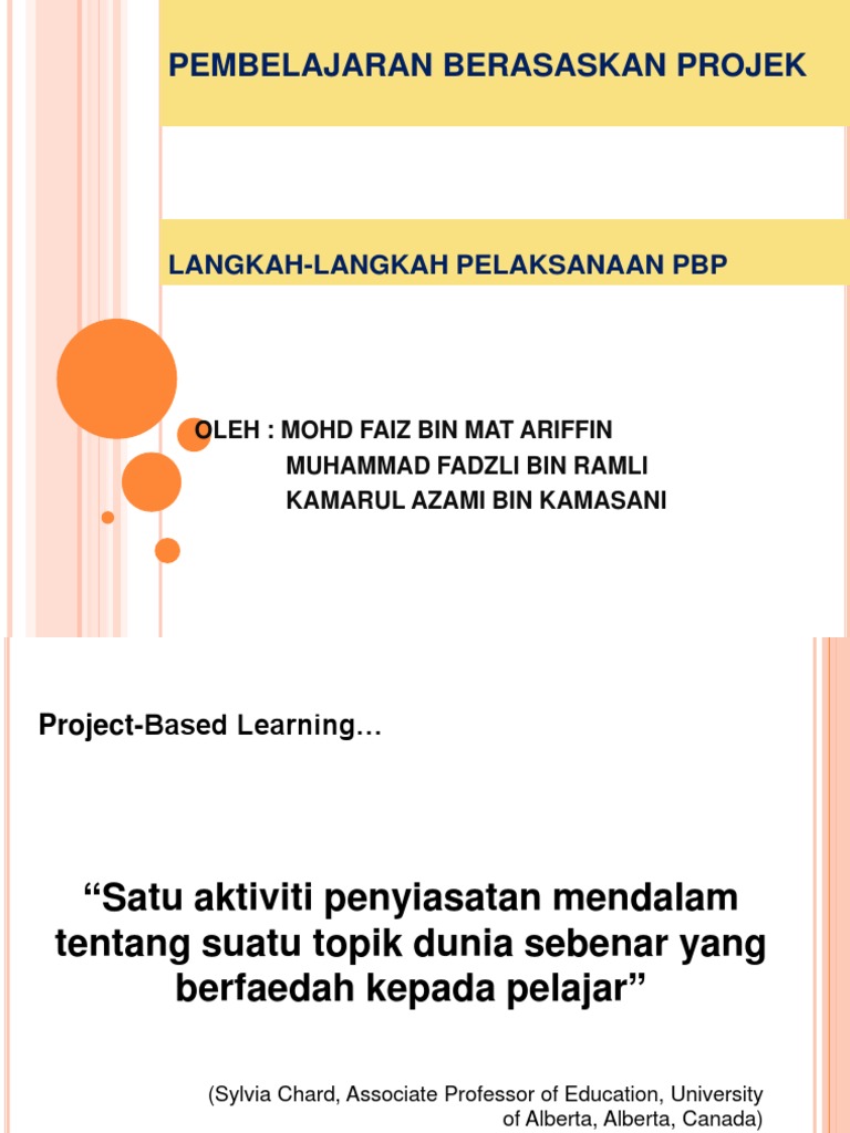 Pembelajaran Berasaskan Projek Kumpulan 7 Pdf