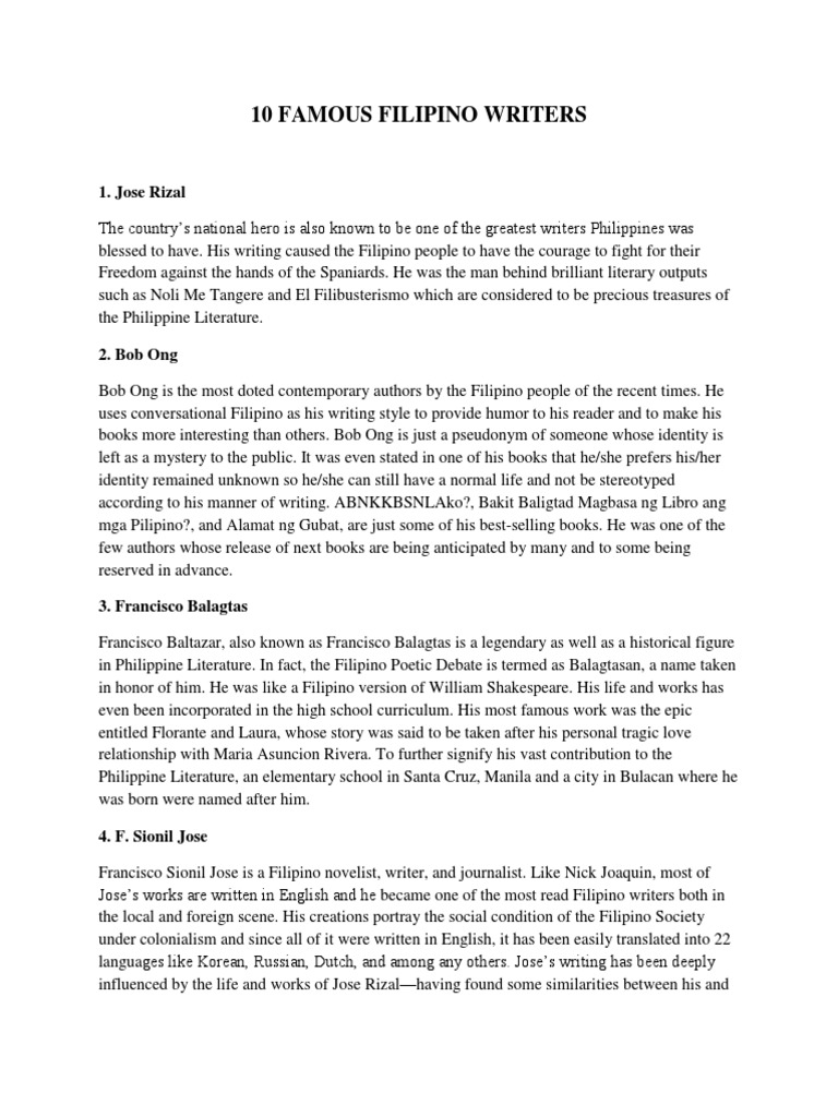 example of essay by filipino writers