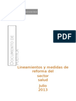 Medidas de Reforma de Salud Peru-2013