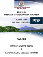 Tajuk 8 - Konsep Modal Insan & Kerjaya Guru Sebagai Ibadah