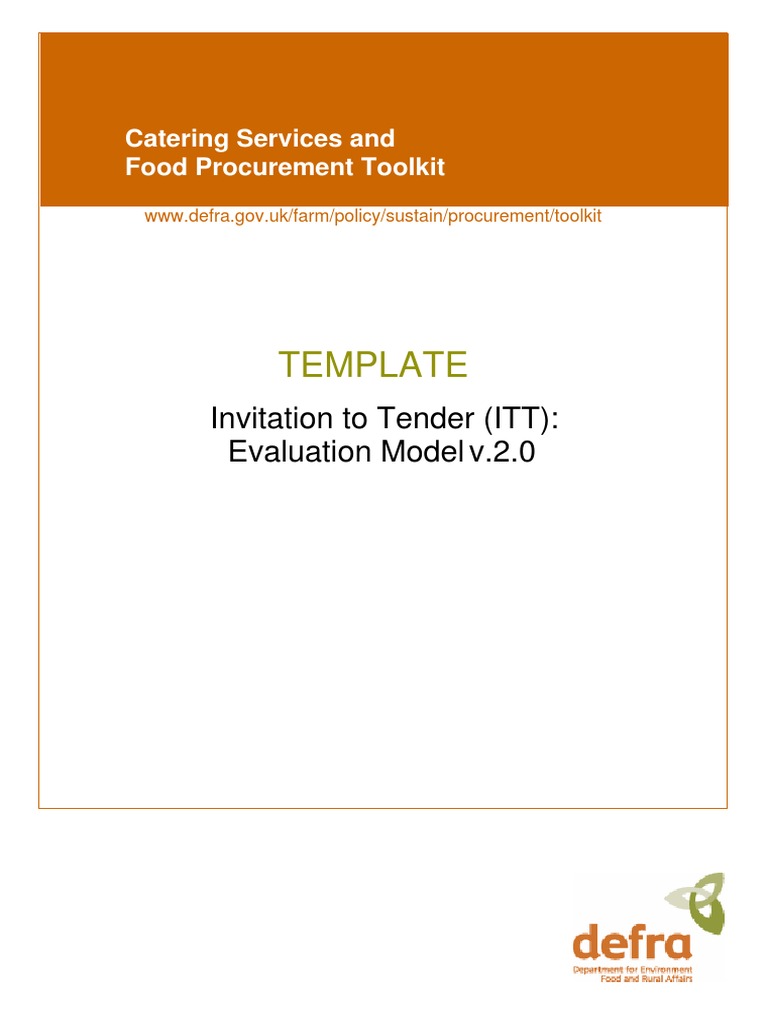 Template: Invitation To Tender (ITT) : Evaluation Model v.2.0 | PDF
