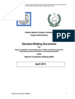 Standard Bidding Documents (SBDS) For Procurement of Video Conferencing & Allied IT Equipment For KMC Peshawar Equipment (17.04.2013)