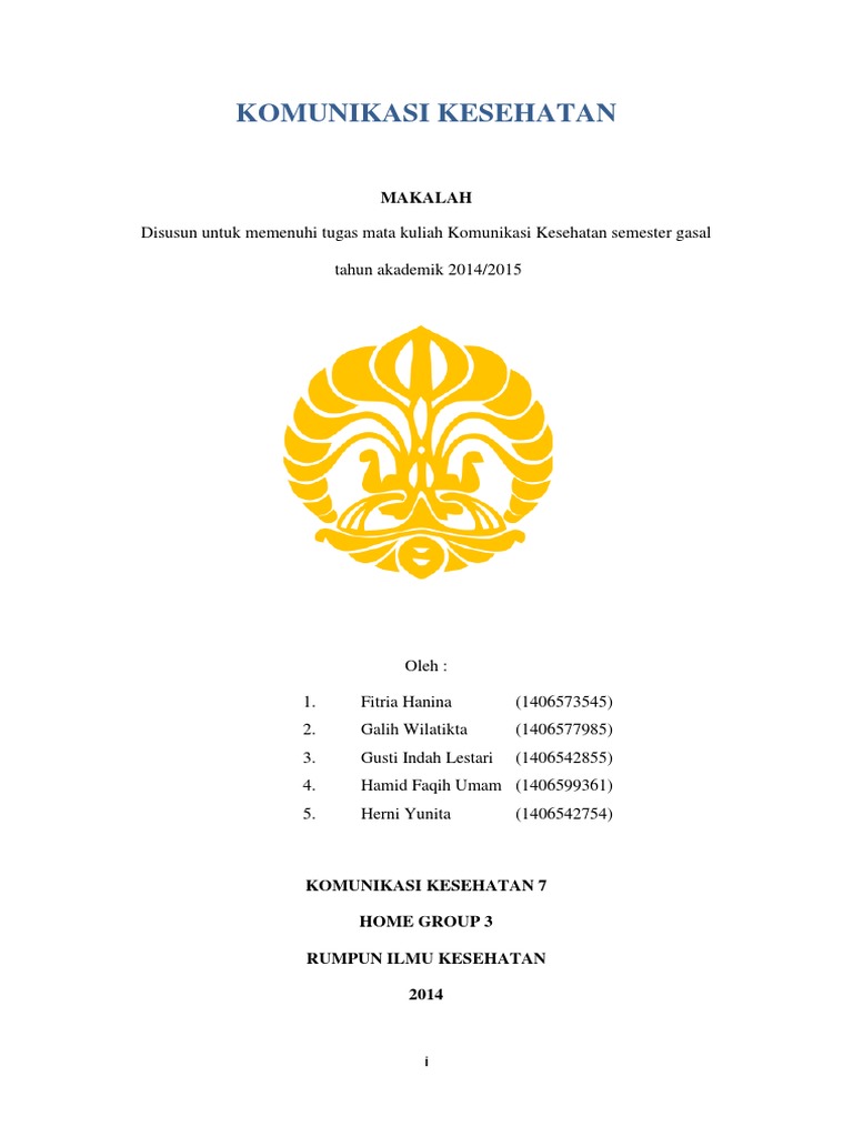 Makalah Komunikasi Kesehatan