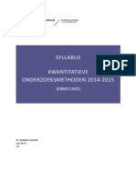 Syllabus Kwantitatieve Onderzoeksmethoden 2014-2015 