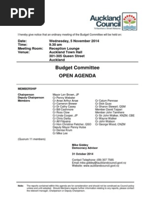 Budget Committee Agenda - Nov 14