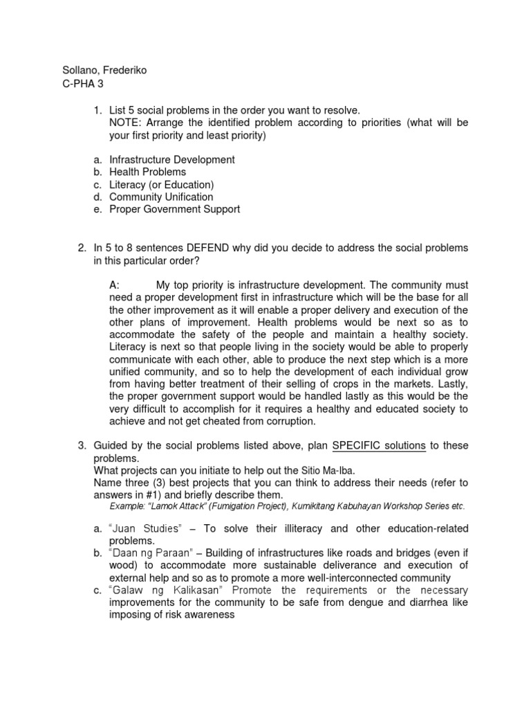 Prioritizing Social Problems Solutions | PDF
