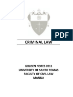 UST Golden Notes 2011 - Criminal Law (Table of Contents)