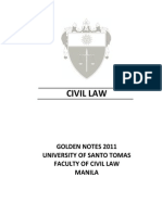 UST Golden Notes 2011 - Civil Law (Table of Contents)