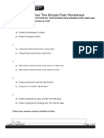 Reading For Grammar The Simple Past Worksheet