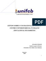 Estudo Sobre o Uso Racional de Água No Centro Universitário Da Fundação Educacional de Barretos