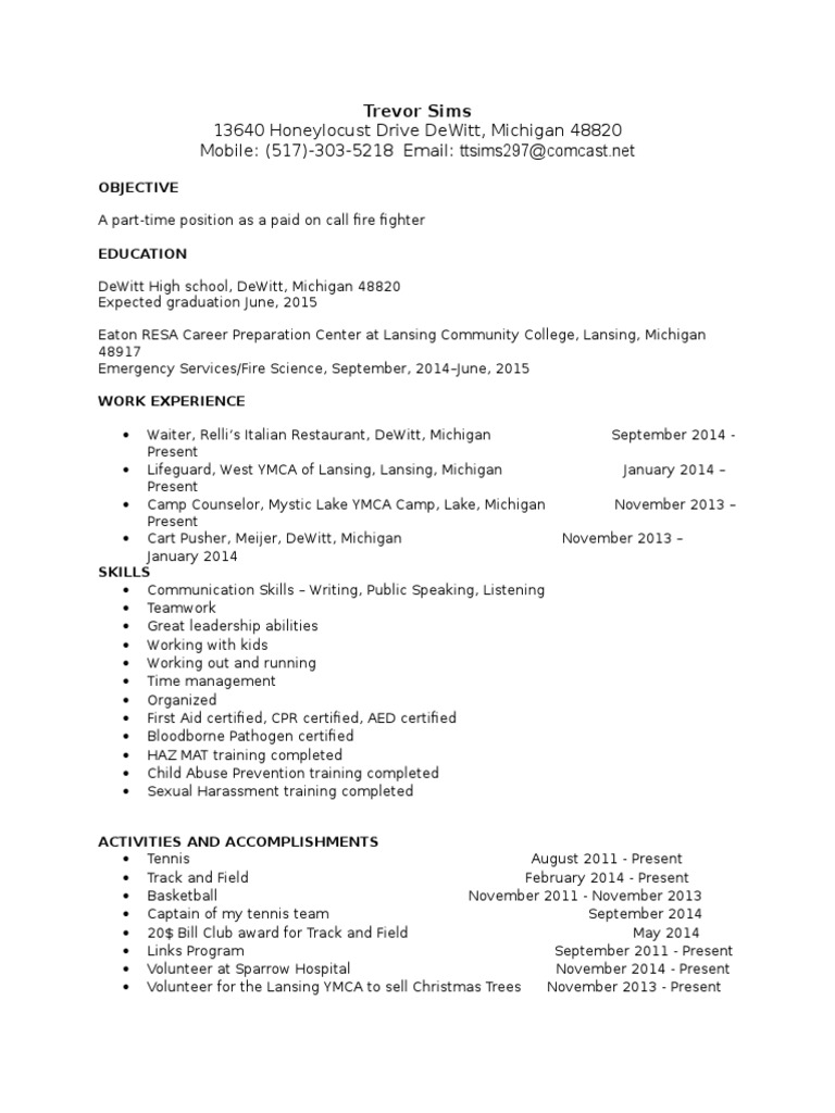 Fire Ems Resume Assignment | PDF | Business | Art