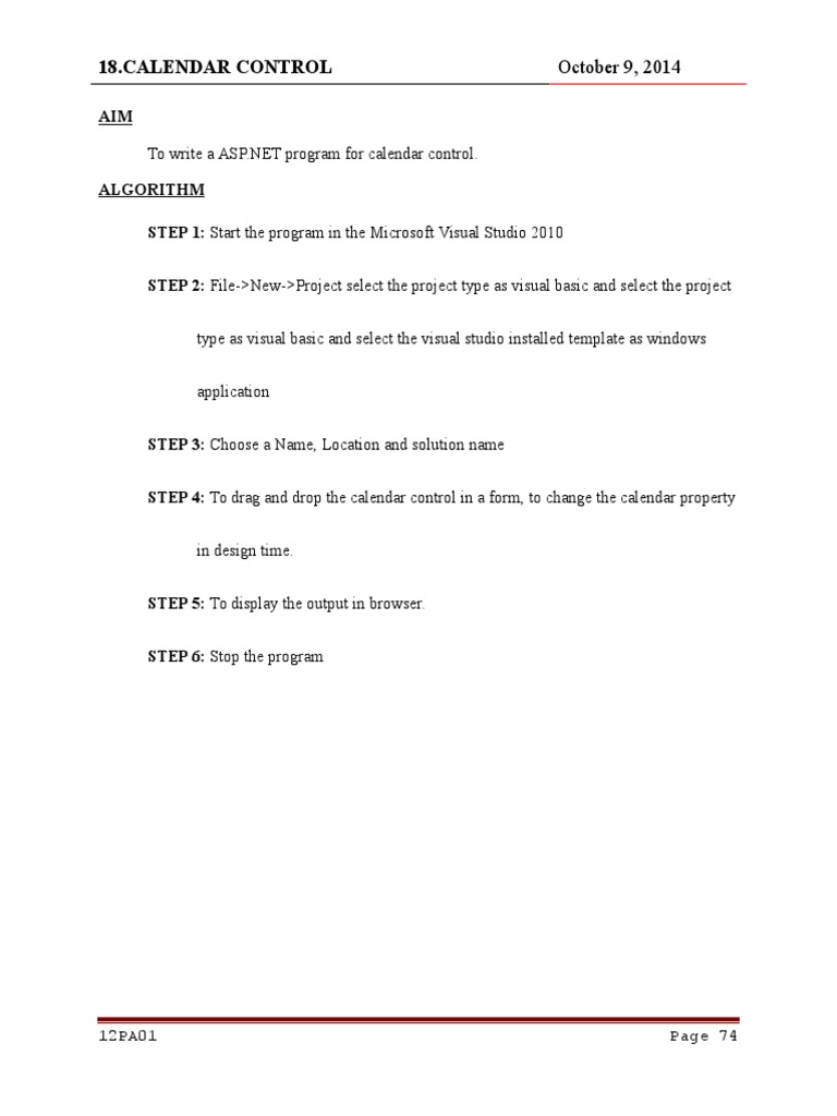 18.calendar Control: October 9, 2014 | PDF | Computers | Technology ...