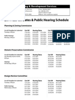 2014 Cut-Off Dates & Public Hearing Schedule: Planning & Development Services