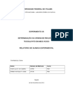 Determinação Da Ordem de Reação Do Tiossulfato em Meio Ácido