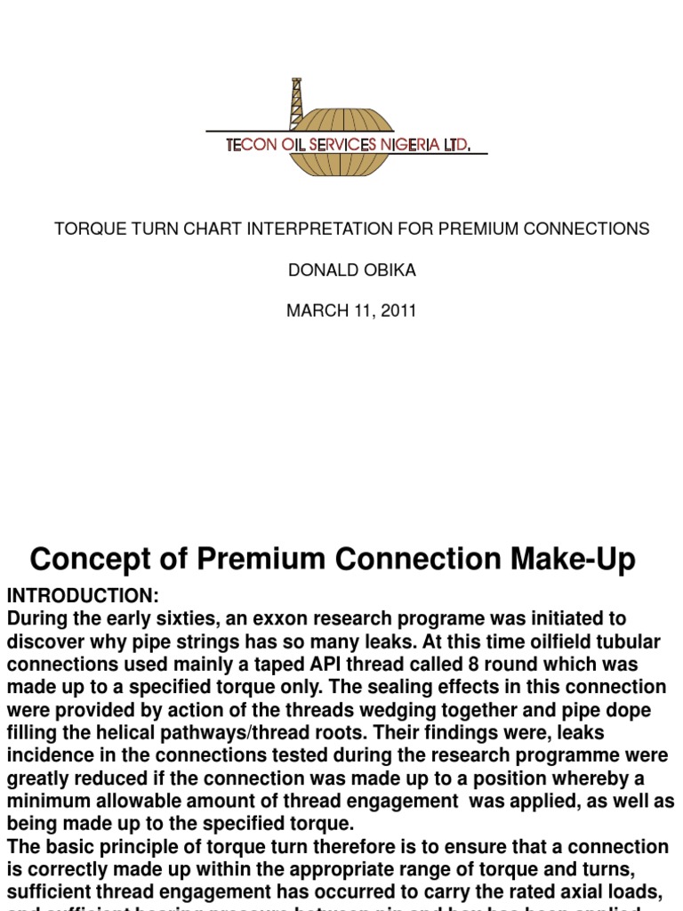 Torque Turn Chart Interpretation PDF Torque Rotation