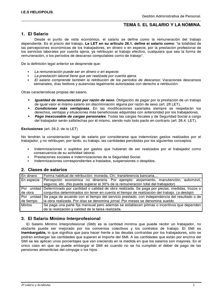 Conceptos Clave sobre Salario y Nómina | PDF | Salario | Derecho laboral