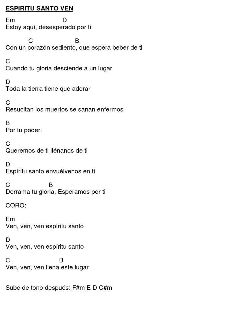 Ven Espiritu Santo Barak C bcon un corazn sediento, que espera beber de ti. ven espiritu santo barak