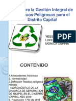 Politica Gestion Residuos Peligrosos Bogota