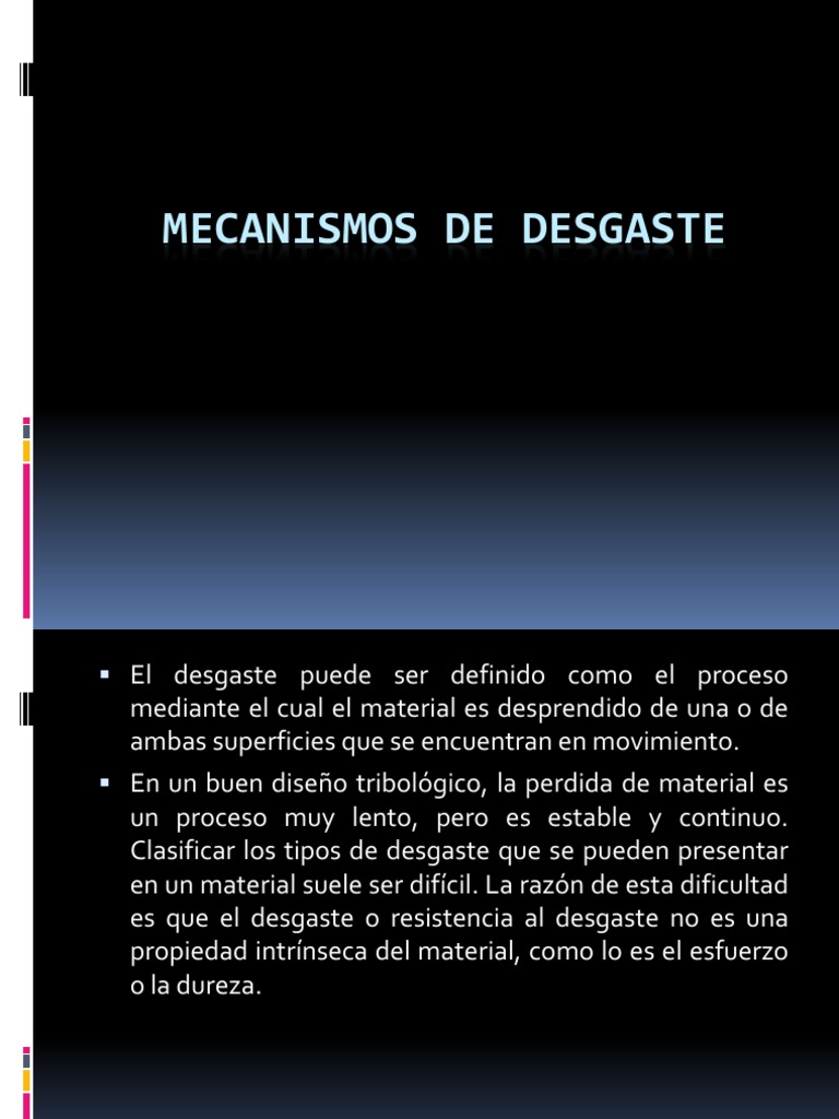 Mecanismos y Tipos de Desgaste en Materiales | PDF | Corrosión ...