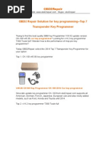 OBD2 Repair Solution For Key Programming-Top 7 Transponder Key Programmer