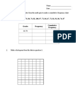 Math 7 - Assignment #1 Name Chapter 1 - Statistics Date 1. Use The Following Grades From The Math Quiz To Make A Cumulative Frequency Chart