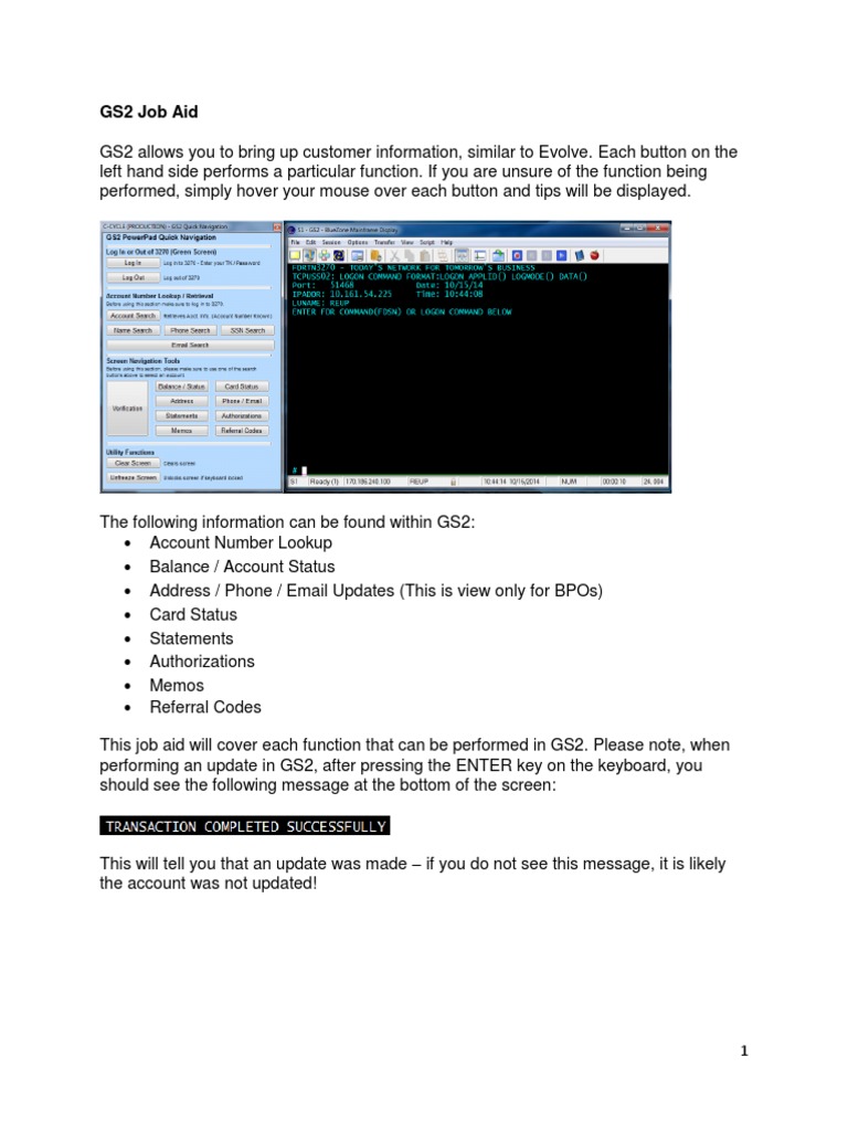 gs2 Job Aid | PDF | Computer Keyboard | Login
