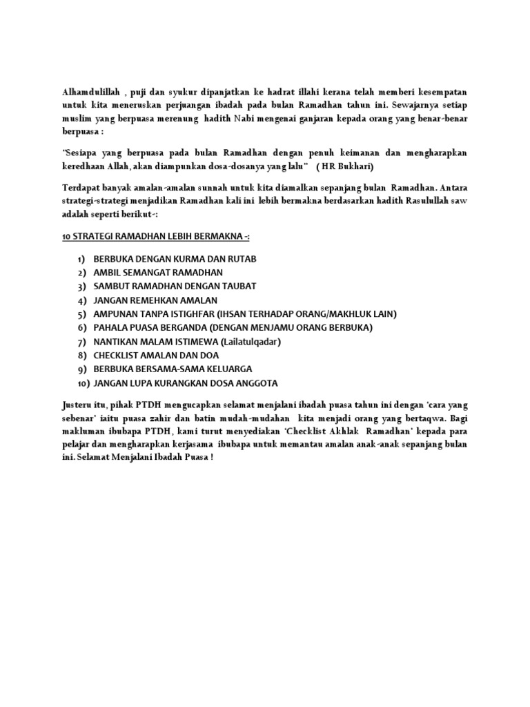 Aktiviti Di Bulan Ramadhan Pdf
